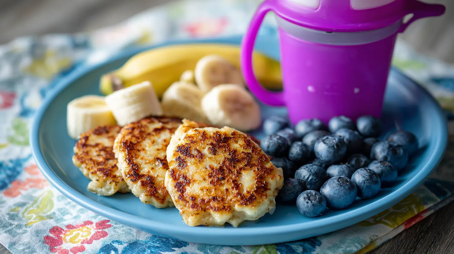 baby-led-weaning-pancakes Toddler-friendly Cottage Cheese Banana Oat Pancakes