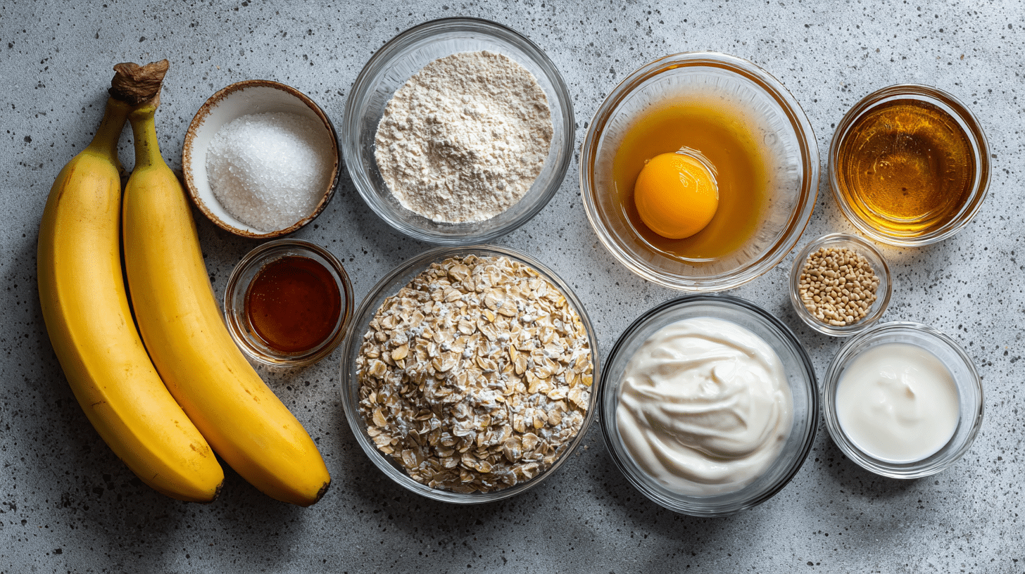 banana-blender-muffins-ingredients Ingredients for Protein Boost Banana Blender Muffins