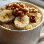 Cottage Cheese Banana Bread Mug Cake – Healthy, High-Protein Recipe 2 Cottage Cheese Banana Bread Mug Cake in a ceramic mug