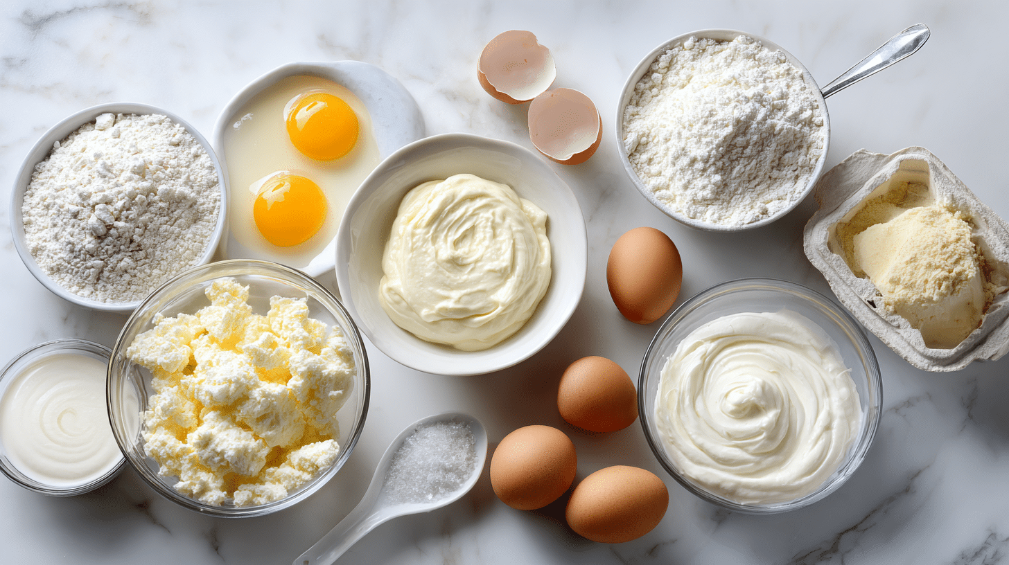 cottage-cheese-cloud-bread-ingredients Ingredients for Fluffy Cottage Cheese Cloud Bread – Low-Carb & Gluten-Free