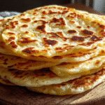 2-Ingredient Cottage Cheese Tortillas on wooden board gluten-free