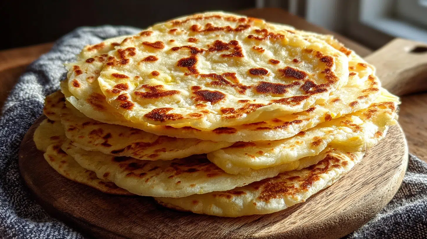 2-ingredient-cottage-cheese-tortillas-featured 2-Ingredient Cottage Cheese Tortillas on wooden board gluten-free