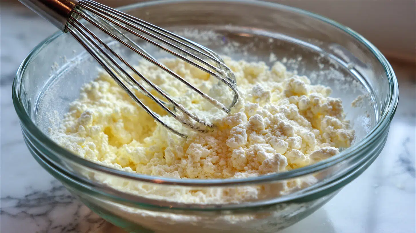 Preparing cottage cheese crust for garlic spinach pizza