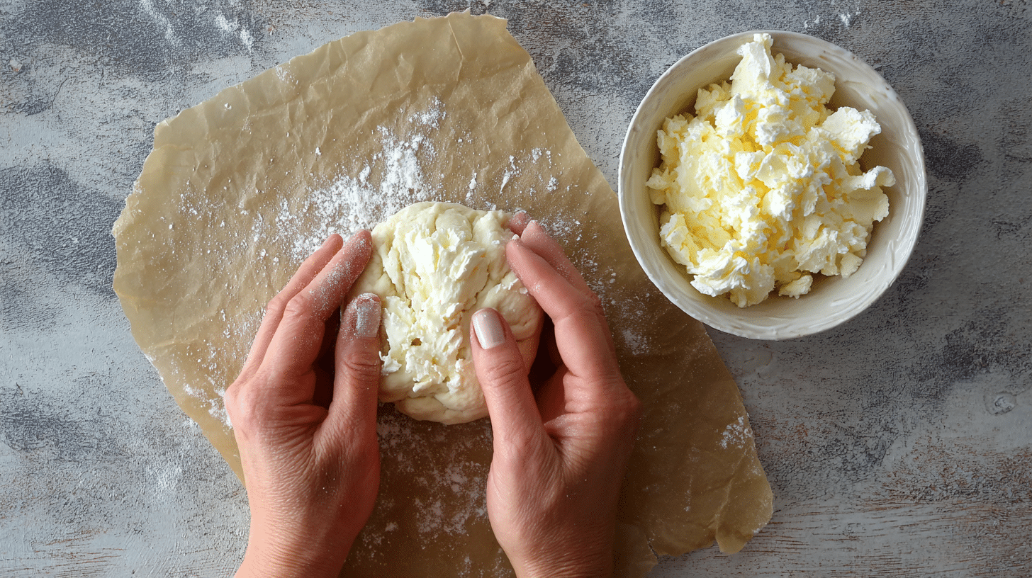 making-keto-cheese-danish-dough making keto cheese danish dough step by step