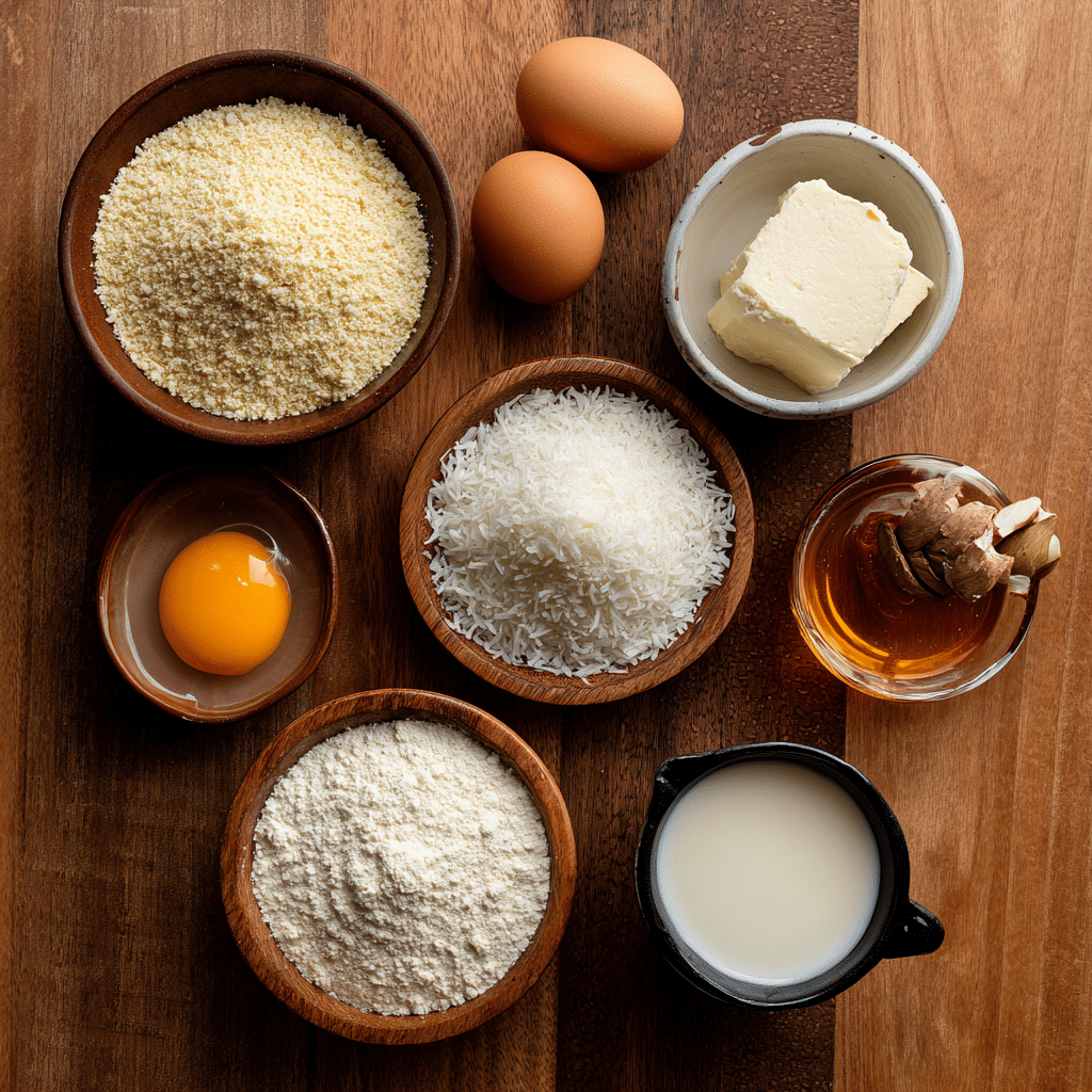 mug-cake-coco-almendra-ingredients.jpg Ingredients for Mug Cake de Coco y Almendra – Rápido, Esponjoso y Sin Harina