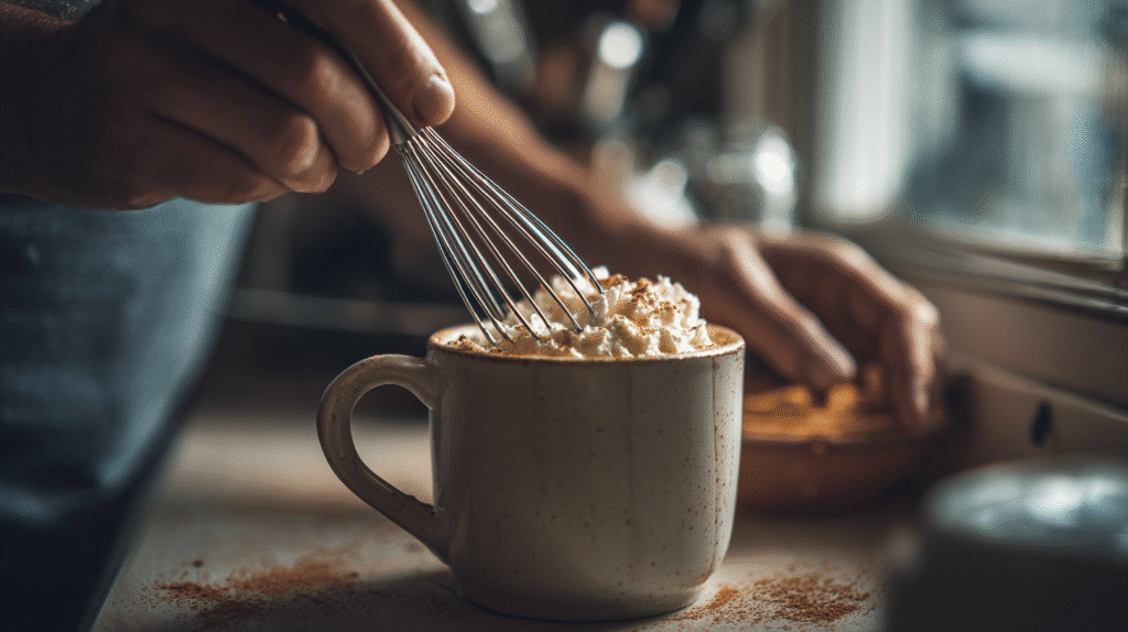 Apple Cinnamon Cottage Cheese Mug Cake – Warm, Protein-Packed & Fall-Inspired 5 Whisking ingredients for Apple Cinnamon Cottage Cheese Mug Cake in a mug