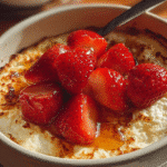 Baked Strawberry Cottage Cheese Breakfast Bowls – Fruity, Creamy & High-Protein 2 Baked Strawberry Cottage Cheese Breakfast Bowls with fresh strawberries ,Baked Strawberry Cottage Cheese Breakfast Bowls