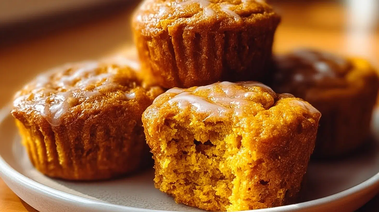 flourless-pumpkin-muffins-featured-image Close-up of flourless pumpkin muffins on a kitchen table in natural daylight