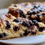 blueberry cake slice on plate