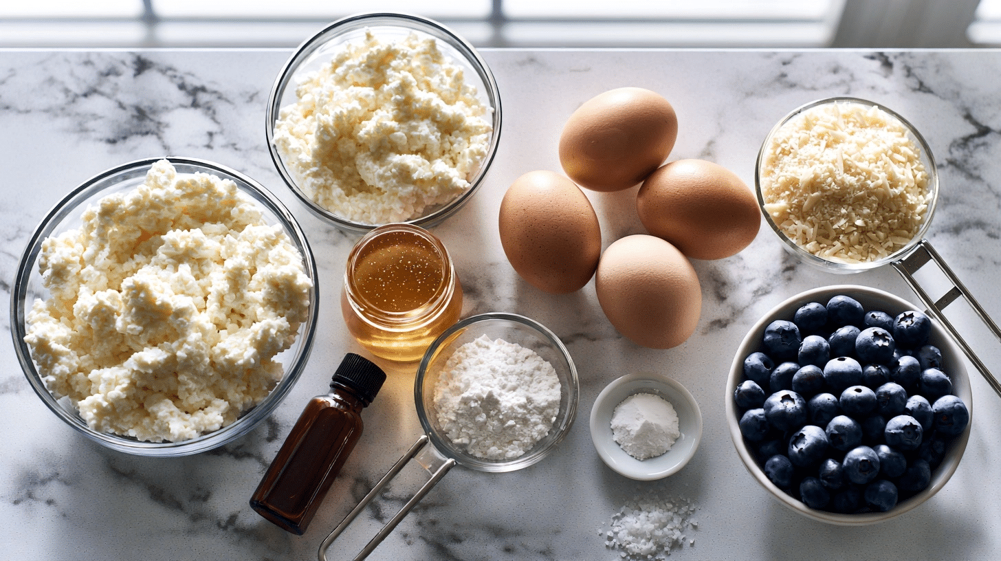 ingredients for blueberry cake