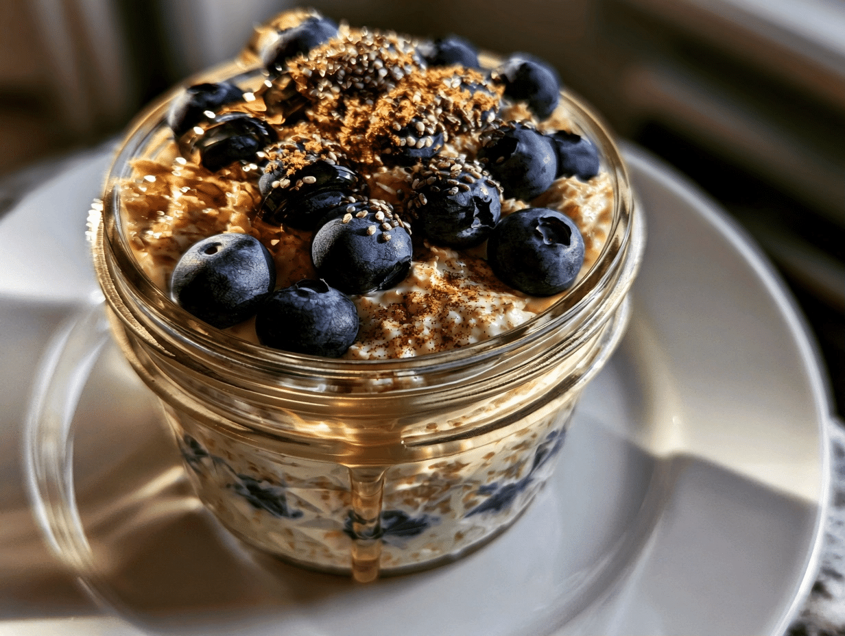 Blueberry Cheesecake Overnight Oats