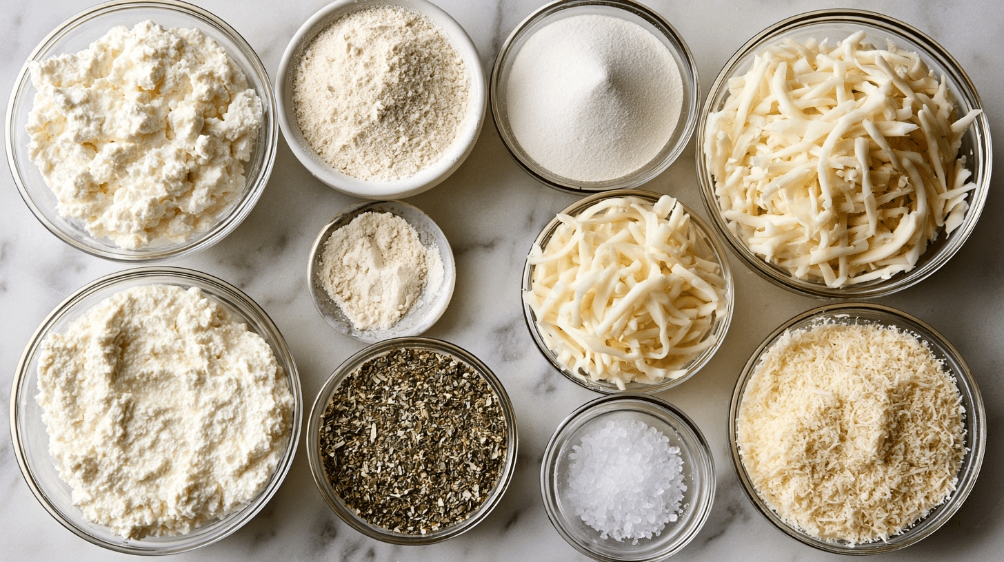 Cheese Sticks Ingredients Ingredients for cheese sticks laid out on counter