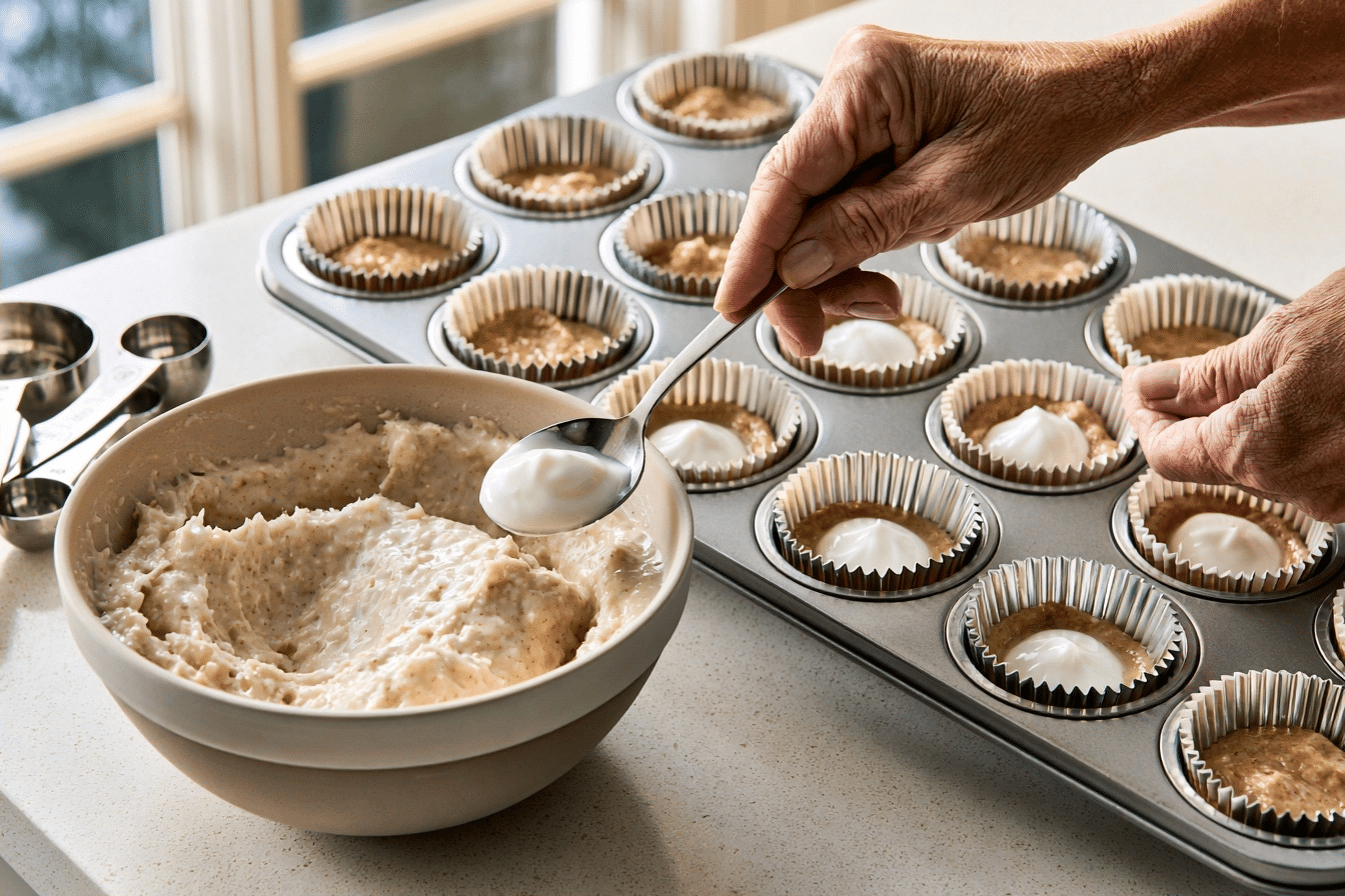 step by step cinnamon roll muffins preparation