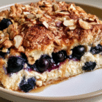 Cottage Cheese Bake: Easy & Delicious Breakfast Ideas 2 cottage cheese bake slice with blueberries and almonds