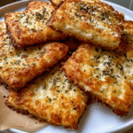 cottage cheese crackers on a wooden board