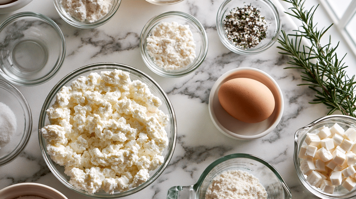 cottage cheese and egg measured for cottage cheese crust