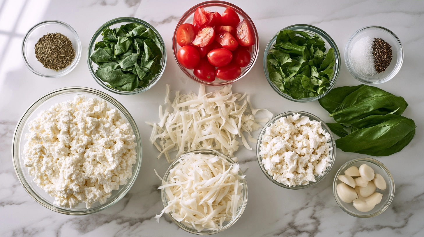 Fresh ingredients for cottage bake recipe