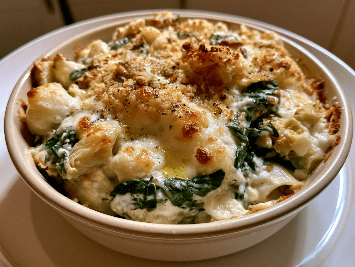 Creamy Garlic Chicken & Cottage Cheese Bake