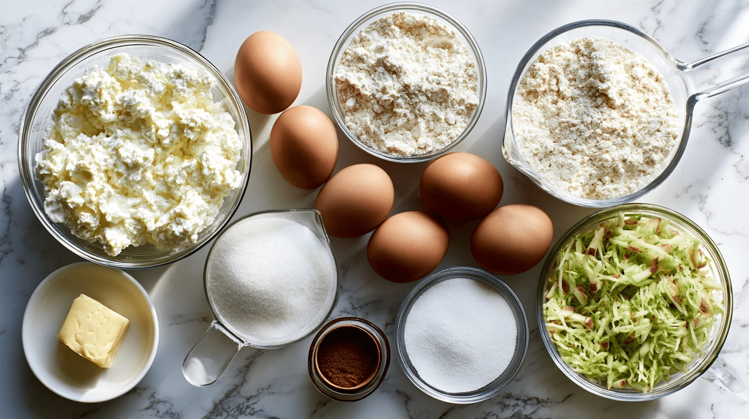 Popover Pancakes Ingredients measured ingredients for popover pancakes