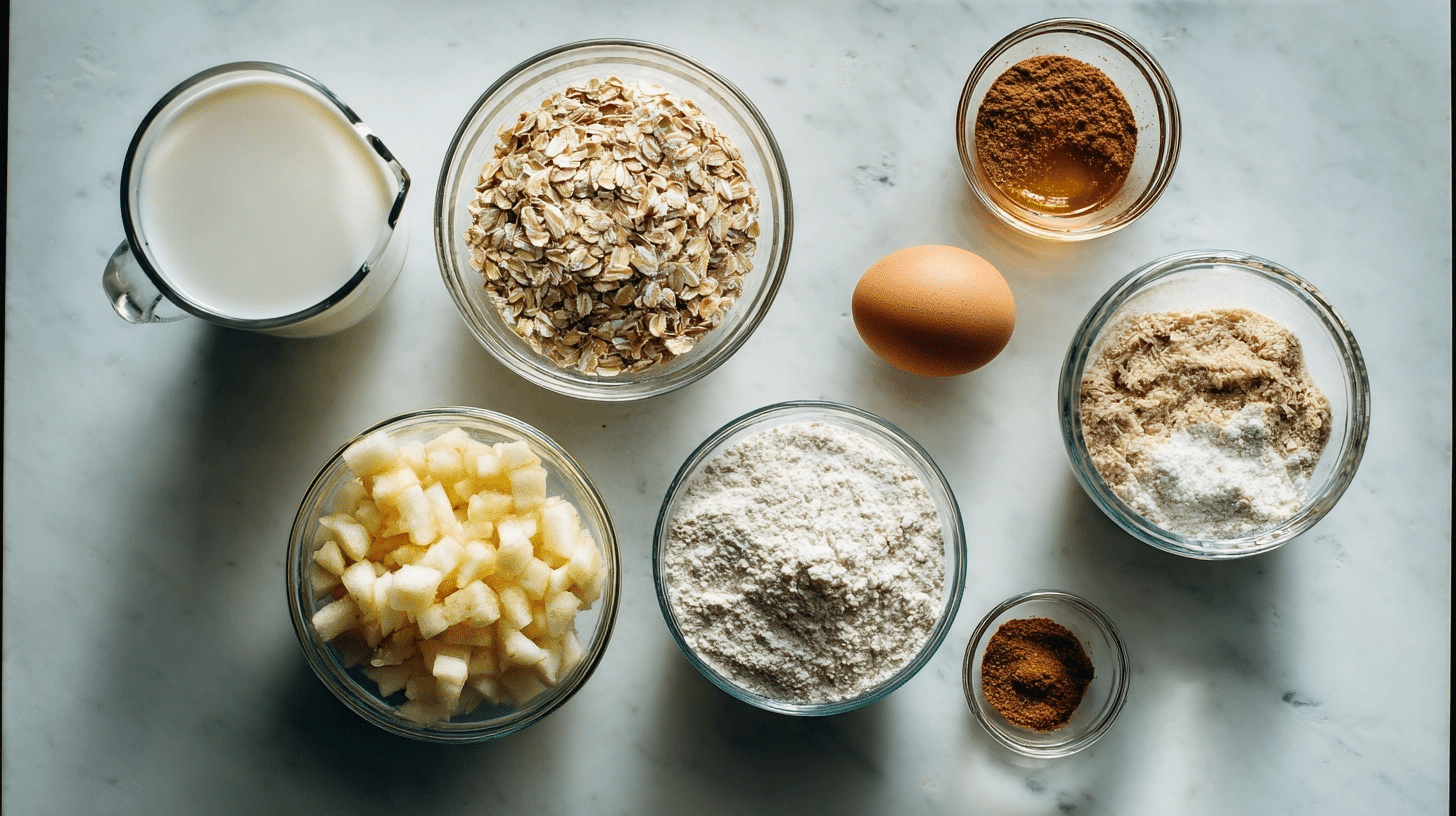 Measured ingredients for mug cake mug cake ingredients