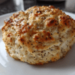 golden everything bagel biscuit on parchment paper