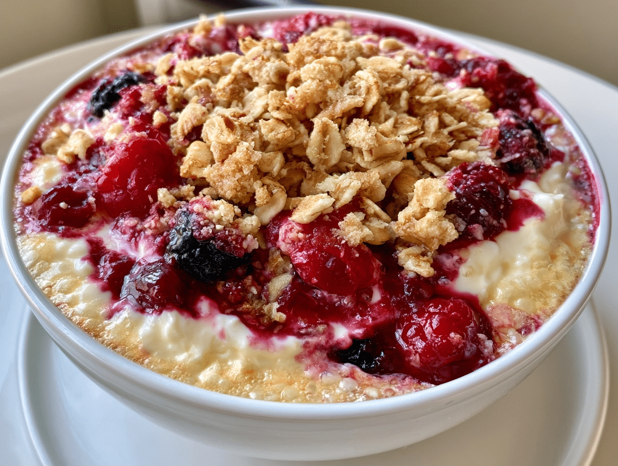 Cottage Cheese Double Berry Crumble Bowls