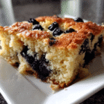 blueberry cake slice on plate