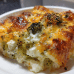 Golden broccoli bake fresh from the oven