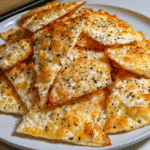 cheese shards on parchment paper