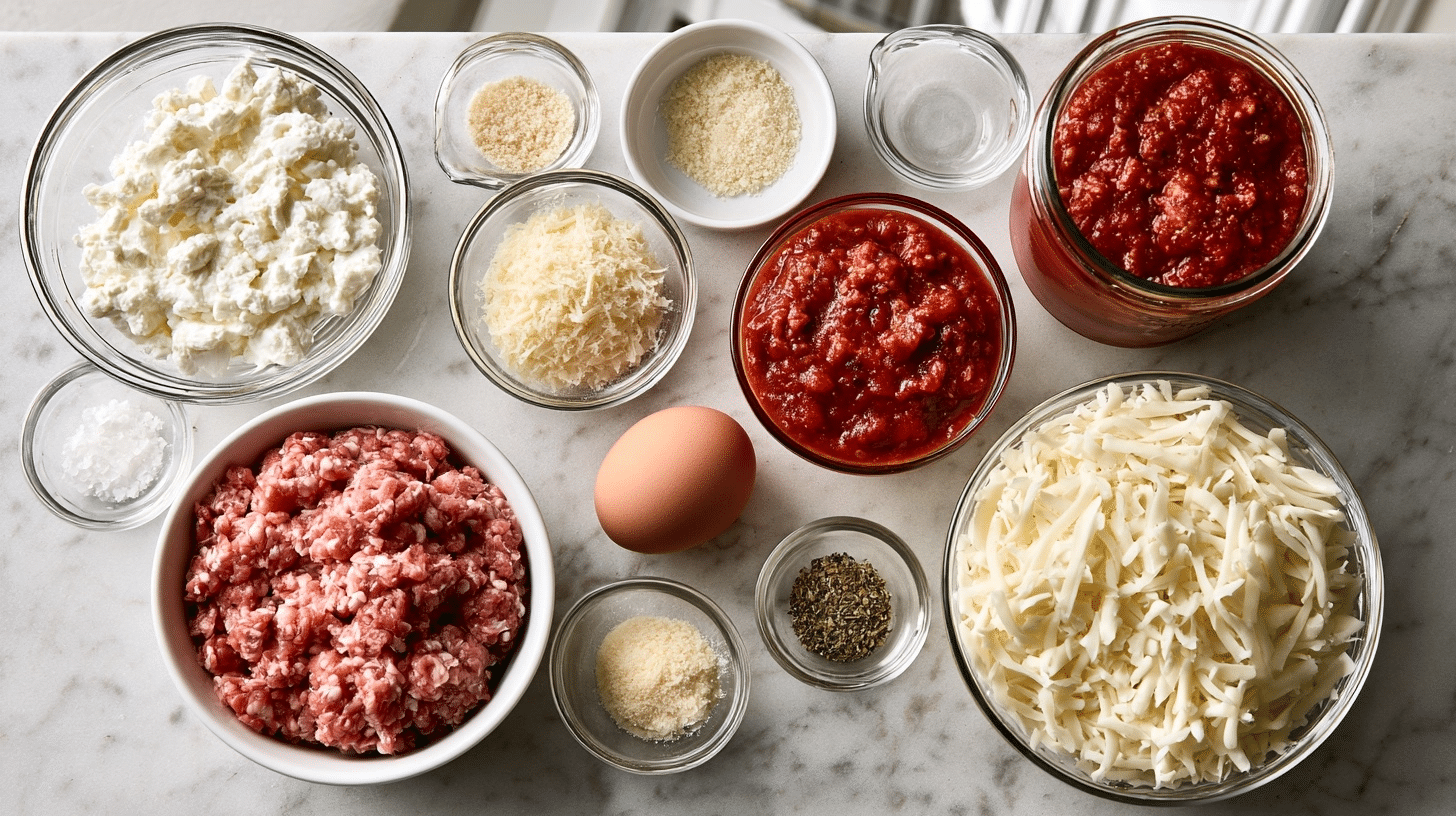 ingredients for chicken crust pizza laid out