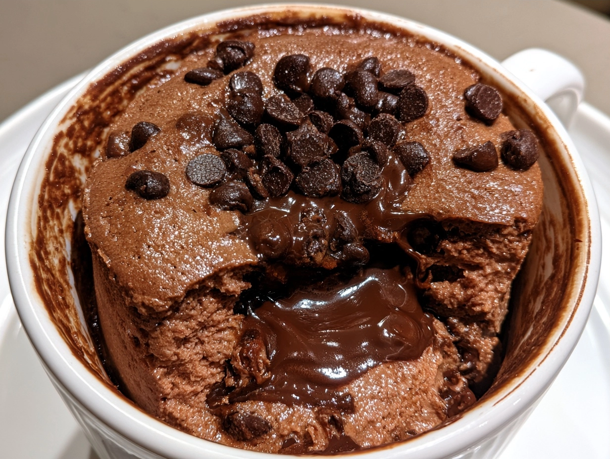 1-Minute Sugar-Free Chocolate Lava Protein Mug Cake