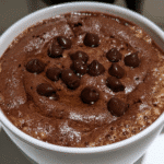 Chocolate Cottage Cheese Protein Mug Cake 2 chocolate cottage cheese protein mug cake in white mug