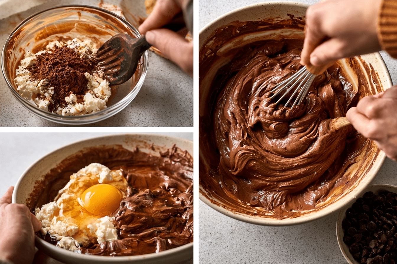 How to Make Mug Cake step-by-step process of making a chocolate mug cake in microwave