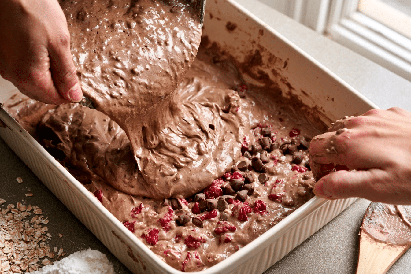 step-by-step baked oats process