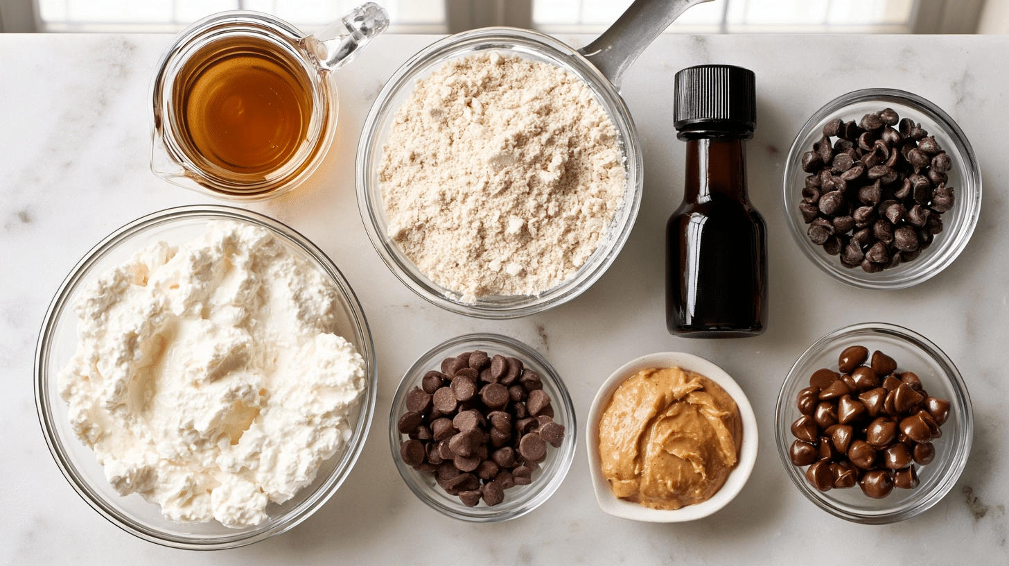 measured ingredients for cookie dough bowl