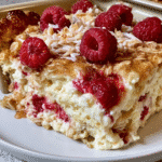 Cottage Cheese Bake: 10 Delicious Ways to Start Your Day 2 cottage cheese bake topped with raspberries and coconut