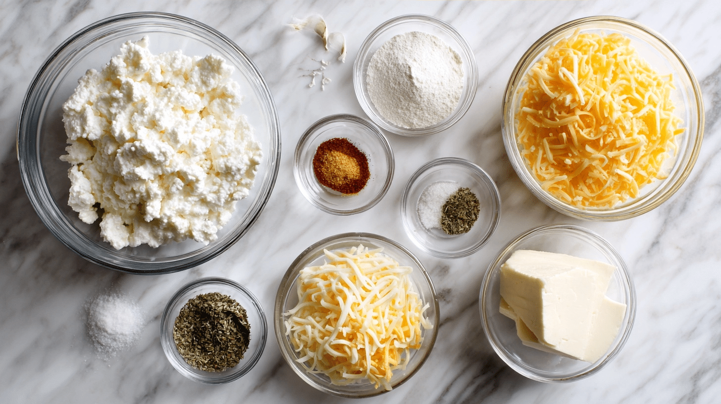 bowl of cottage cheese and shredded cheddar for cottage cheese bites