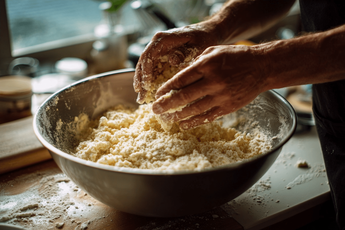 step-by-step cottage cheese bread baking process
