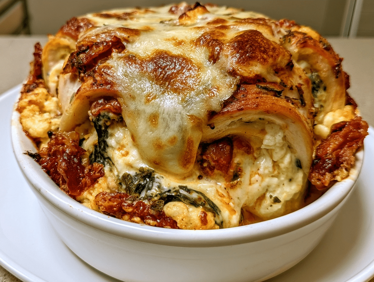 Cottage Cheese Chicken Rolls: Mediterranean Sun-Dried Tomato Recipe