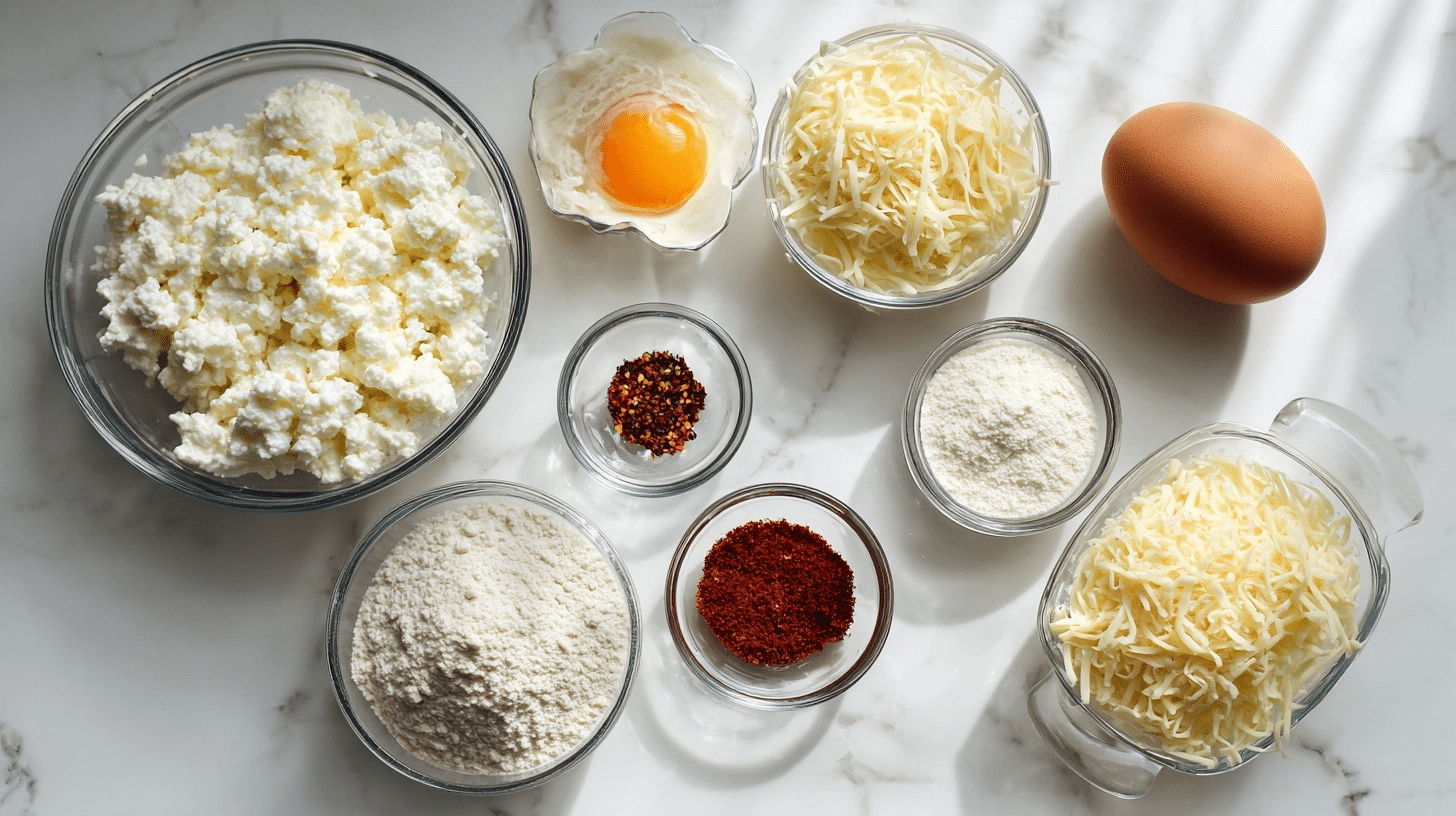 Ingredients for cottage cheese fries