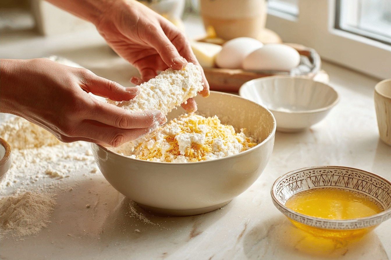Step-by-step cottage cheese fries process