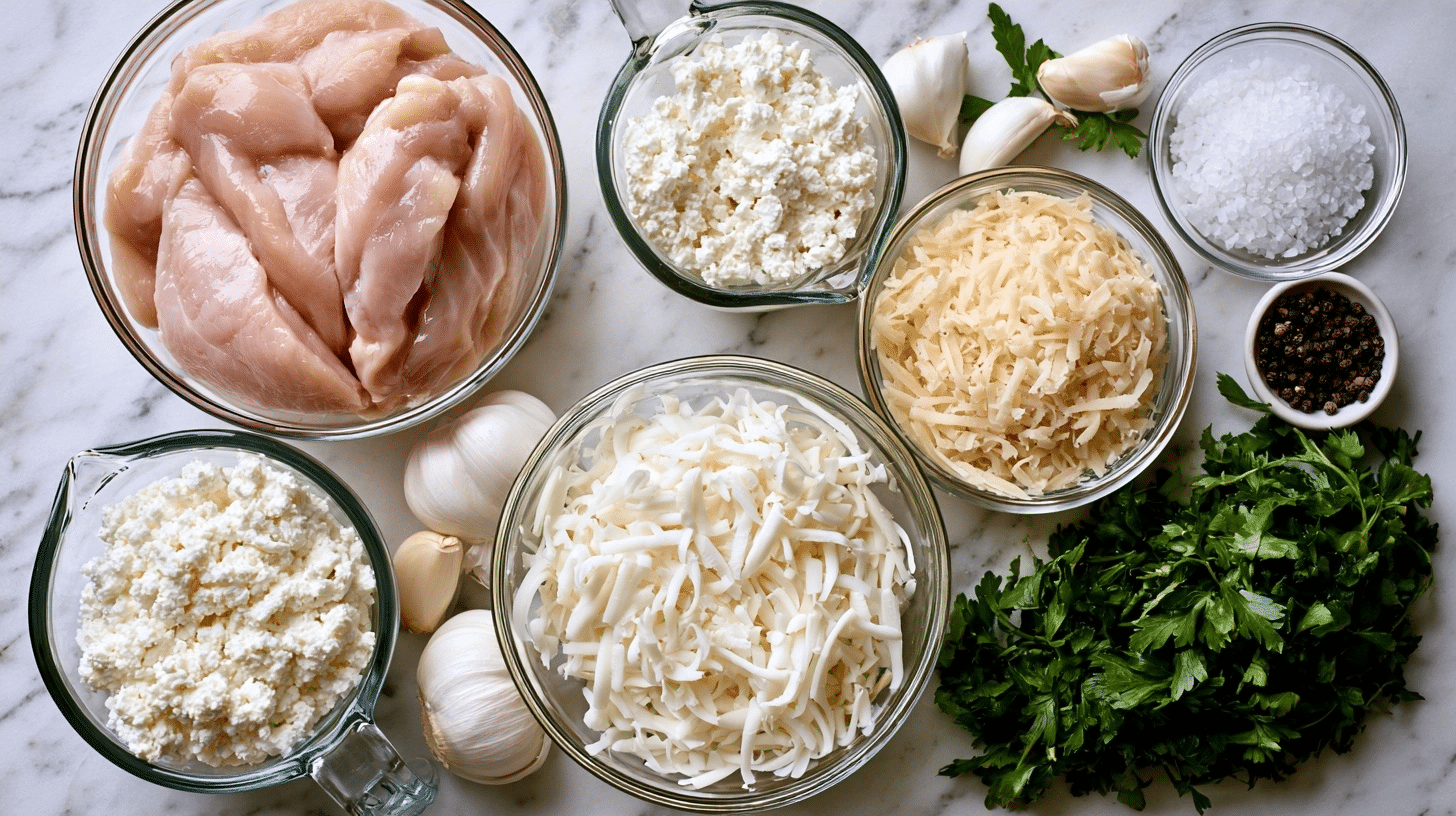ingredients for cottage cheese roll-ups