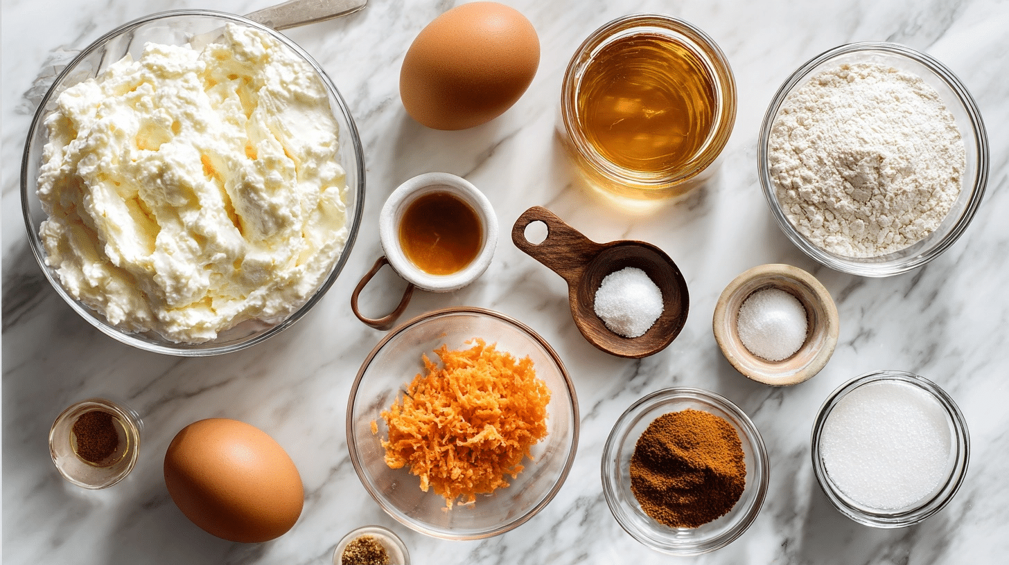 measured ingredients for cottage cheesecake cups