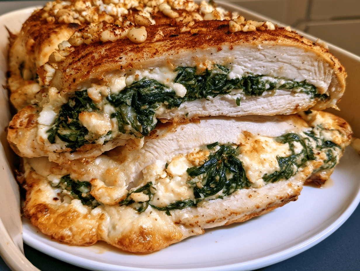 Creamy Spinach Cottage Cheese Stuffed Chicken