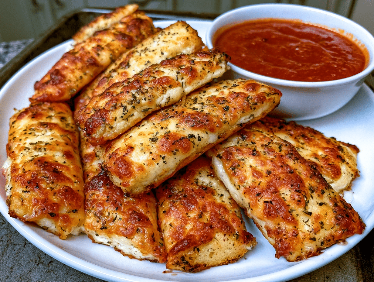 Flourless Cottage Cheese Garlic Breadsticks
