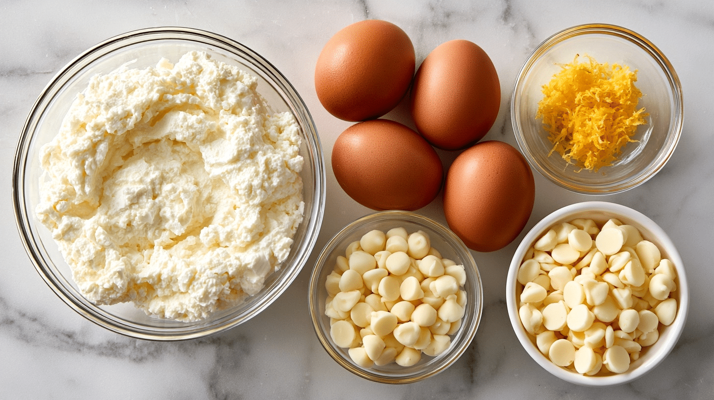 ingredients for lemon cake laid out