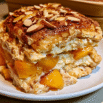 Peach Cobbler Breakfast Bake Recipe 2 peach cobbler breakfast bake slice on plate