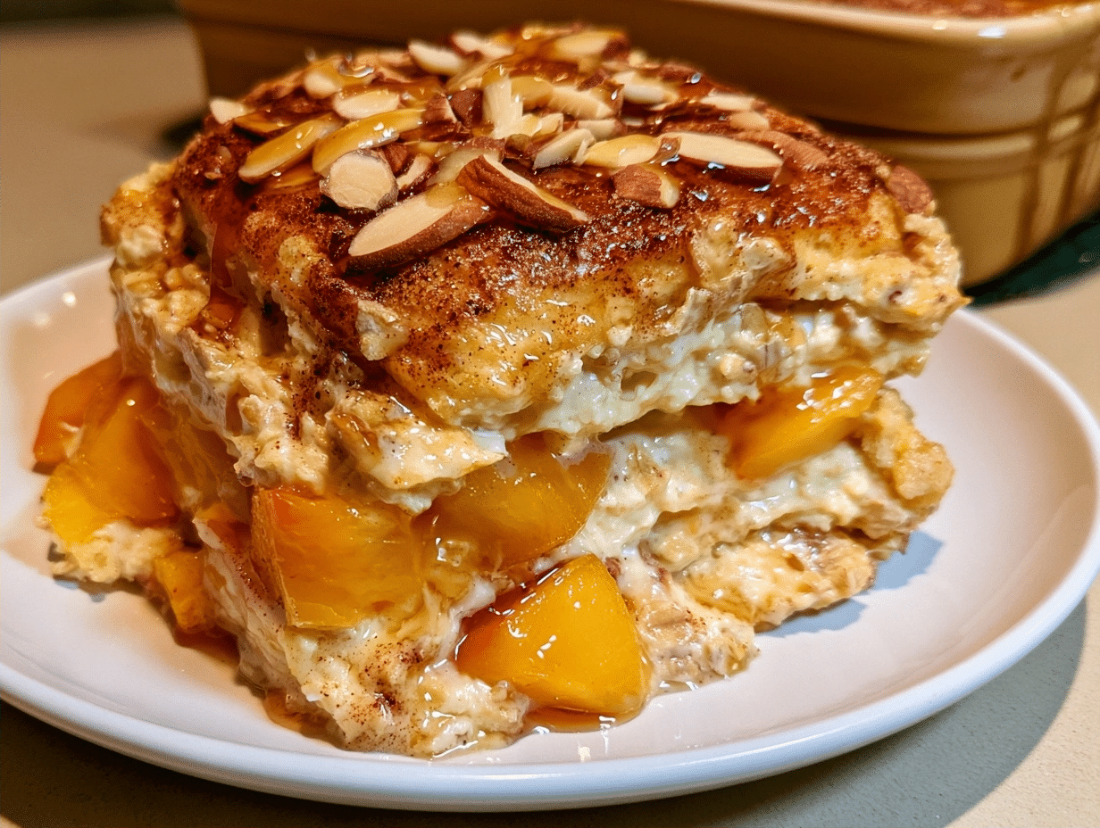 Peach Cobbler Breakfast Bake Recipe