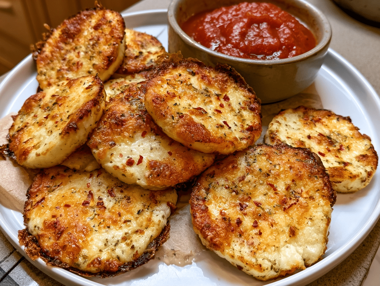 Crispy Cottage Cheese Pizza Chips
