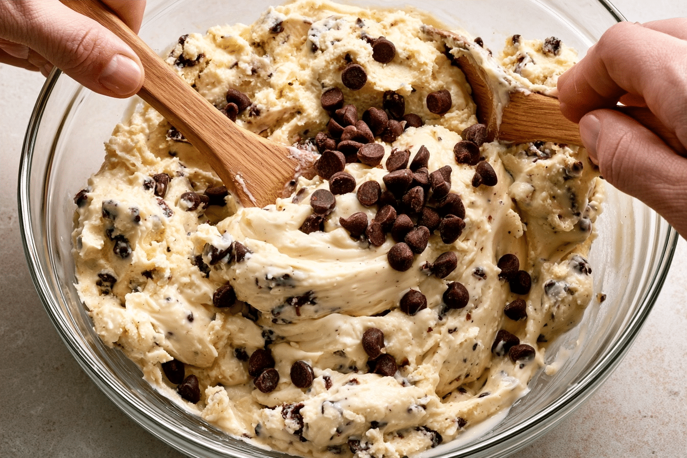 Easy Steps step by step protein cookie dough